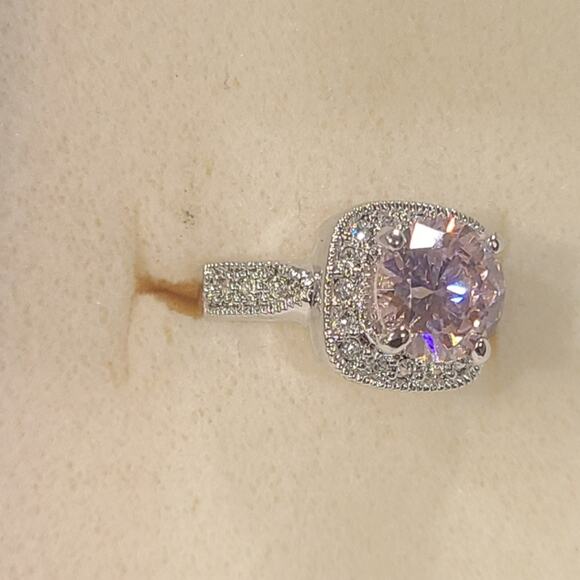 Silver Pink Ice and Crystal Rhinestones Ring, size 6.5 ~ NEW - Picture 5 of 6